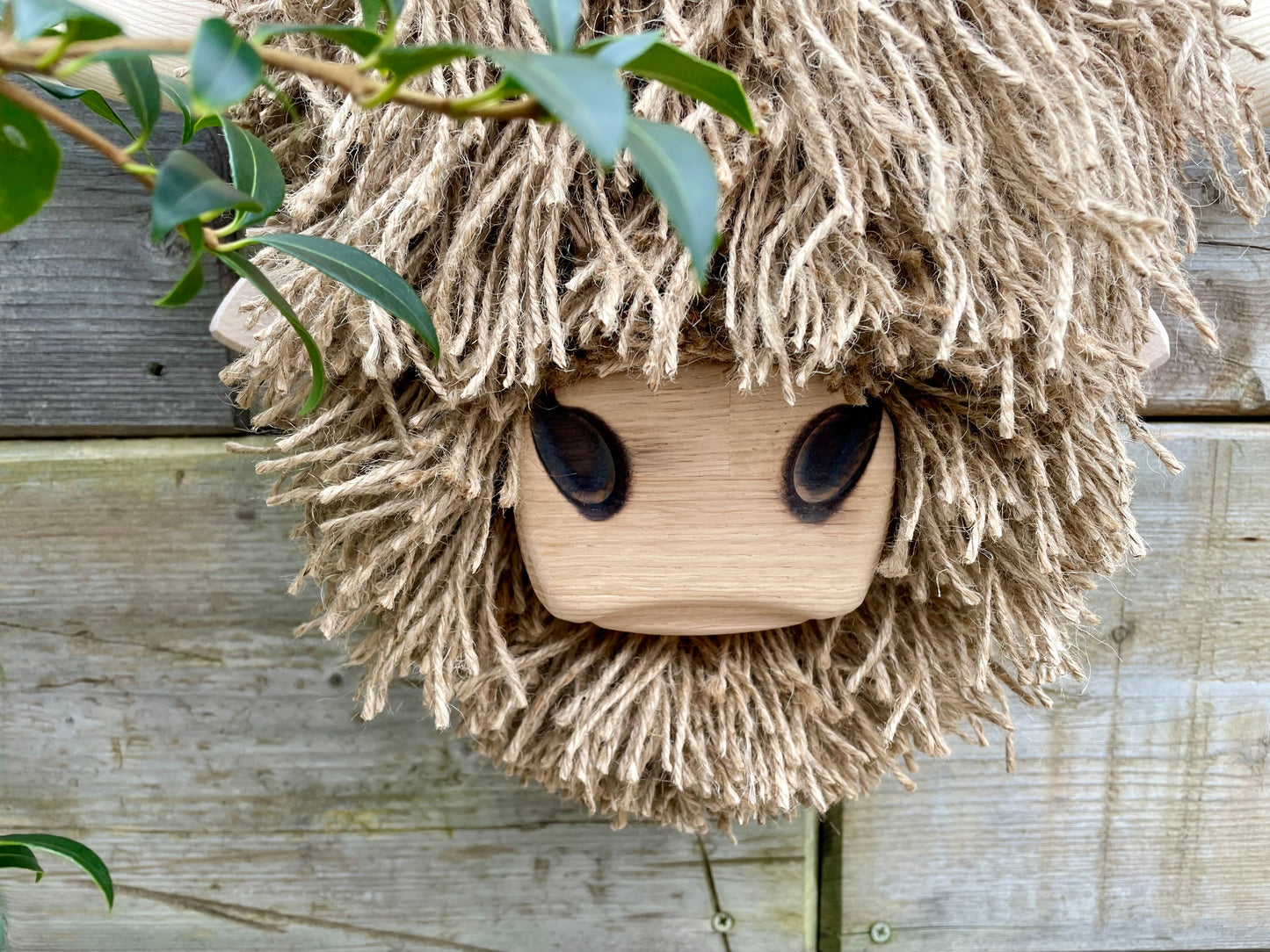 Wall Mounted Jute Highland Cow Head