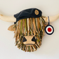 Wall Mounted Military Highland Cow Head