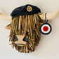 Wall Mounted Military Highland Cow Head