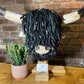 Wall Mounted Black Highland Cows Head